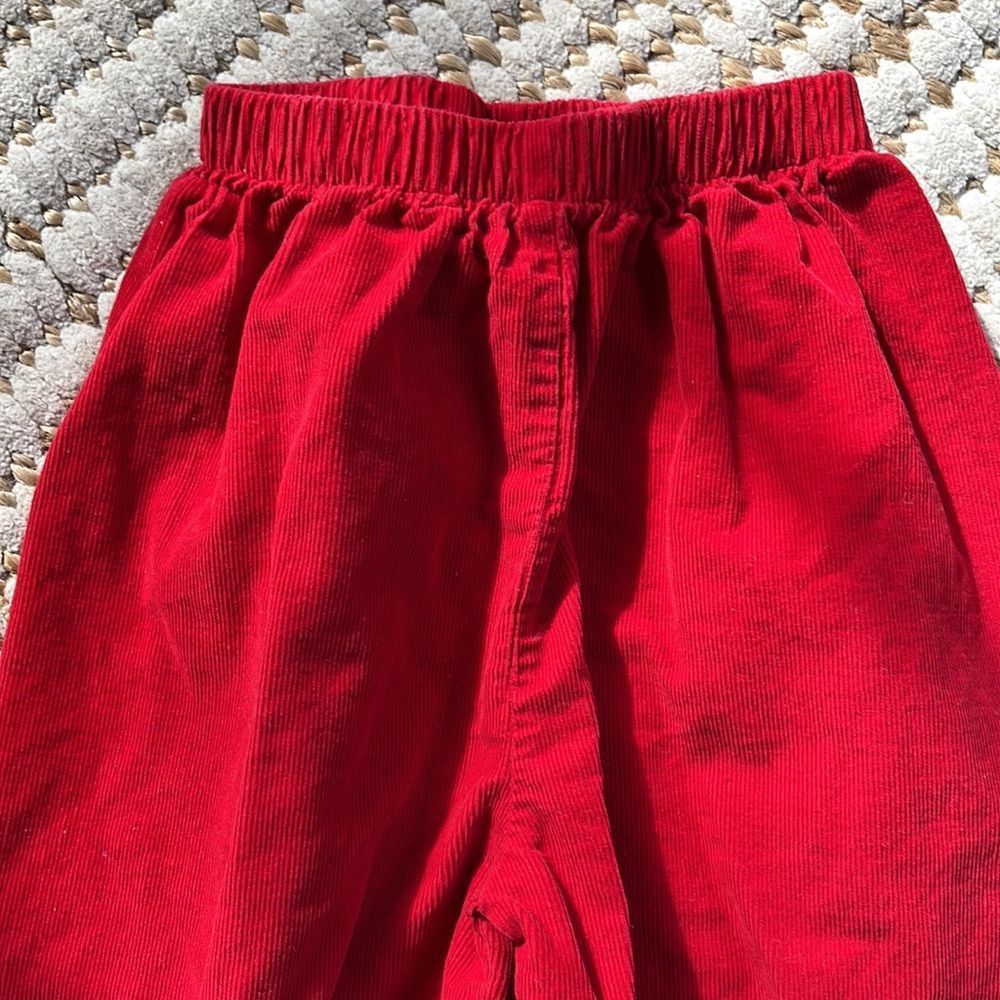 Toddler Boy Red Corduroys with elastic waist